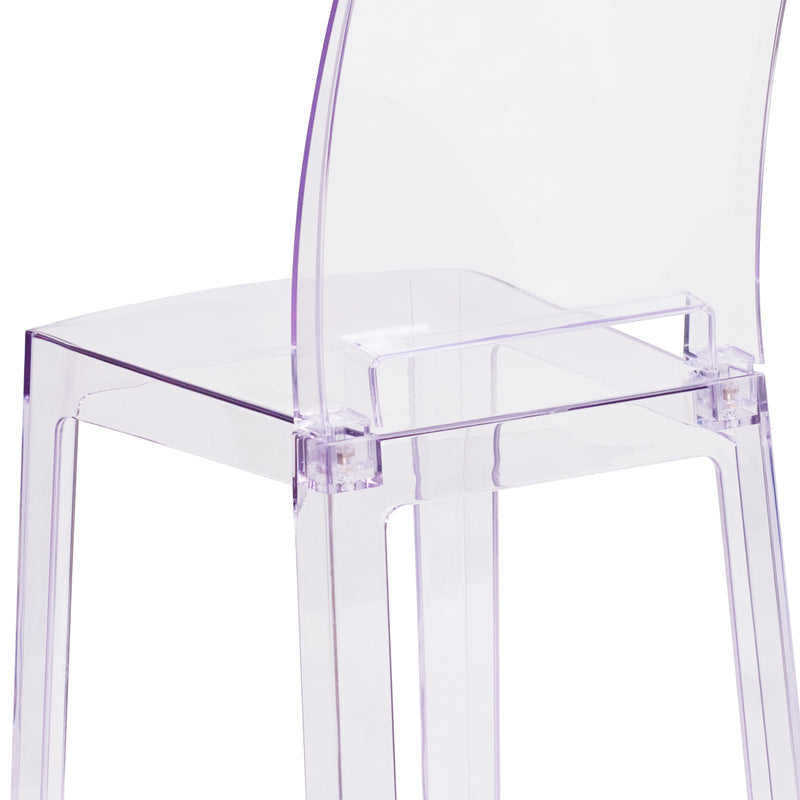 Ghost Chair with Square Back in Transparent Crystal