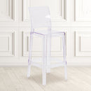 Ghost Barstool with Square Back in Transparent Crystal