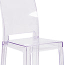 Ghost Barstool with Square Back in Transparent Crystal