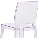 Ghost Barstool with Square Back in Transparent Crystal
