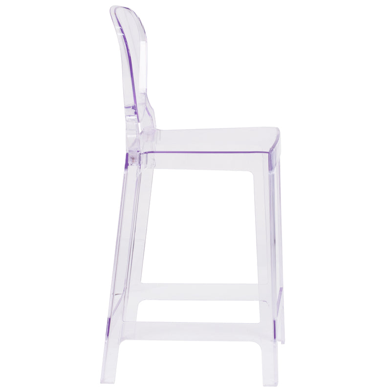 Ghost Counter Stool with Tear Back in Transparent Crystal