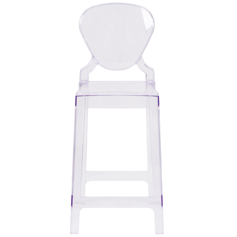 Ghost Counter Stool with Tear Back in Transparent Crystal