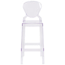 Ghost Barstool with Tear Back in Transparent Crystal