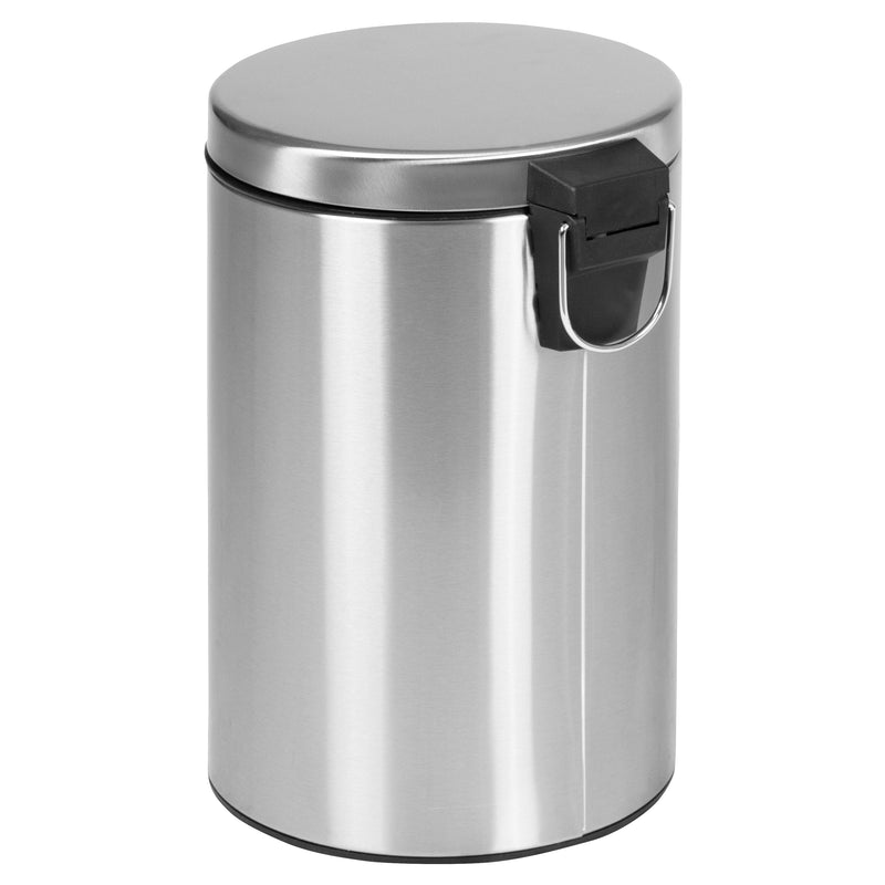 Round Stainless Steel Imprint Resistant Soft Close, Step Trash Can -3.2 Gallons (12L)