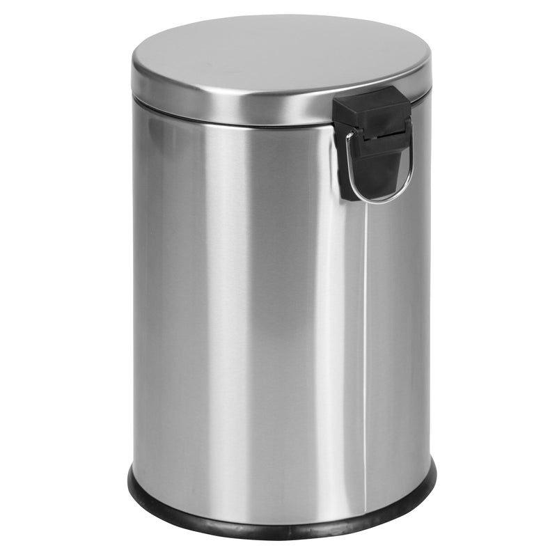 Round Stainless Steel Fingerprint Resistant Soft Close, Step Trash Can - 5.3 Gallons (20L)