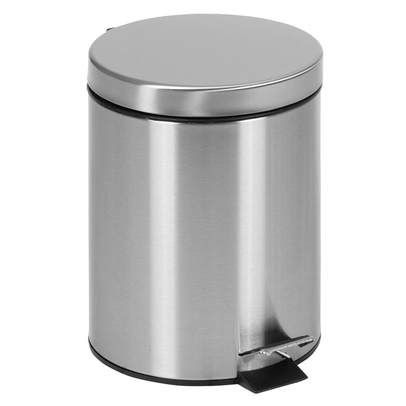 Round Stainless Steel Fingerprint Resistant Soft Close, Step Trash Can - 1.3 Gallons (5L)