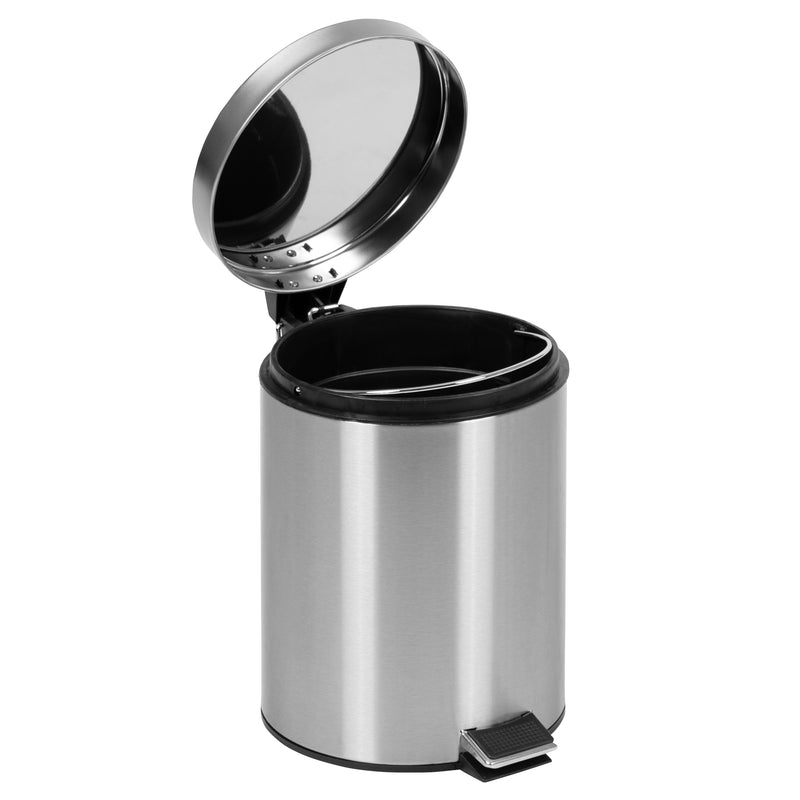 Round Stainless Steel Fingerprint Resistant Soft Close, Step Trash Can - 1.3 Gallons (5L)