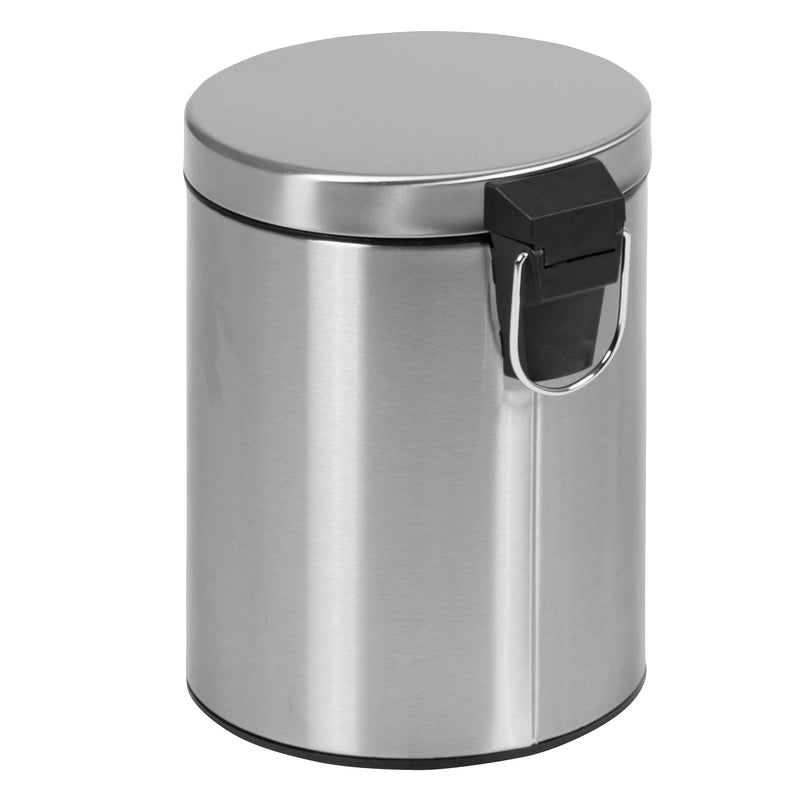 Round Stainless Steel Fingerprint Resistant Soft Close, Step Trash Can - 1.3 Gallons (5L)