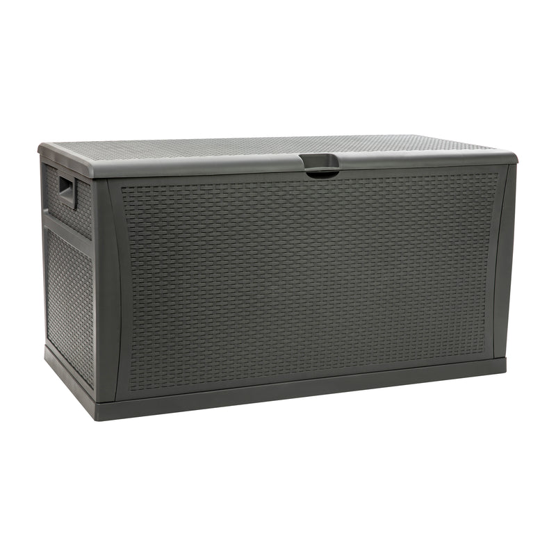 120 Gallon Plastic Deck Box - Outdoor Waterproof Storage Box for Patio Cushions, Garden Tools and Pool Toys, Gray