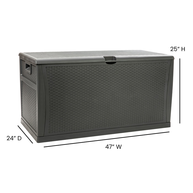 120 Gallon Plastic Deck Box - Outdoor Waterproof Storage Box for Patio Cushions, Garden Tools and Pool Toys, Gray