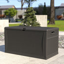 120 Gallon Plastic Deck Box - Outdoor Waterproof Storage Box for Patio Cushions, Garden Tools and Pool Toys, Gray