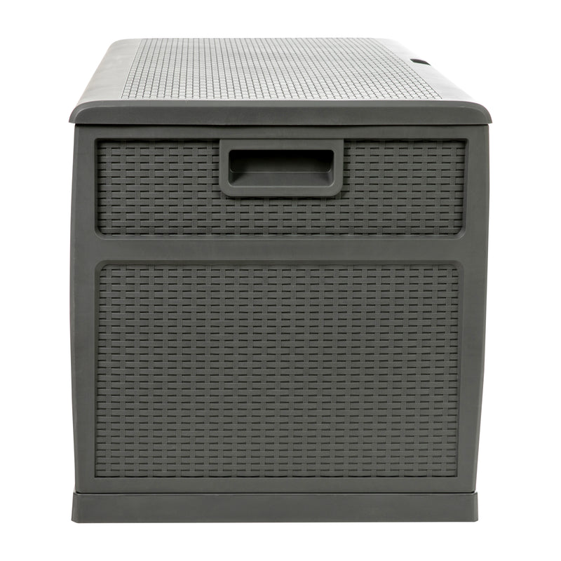 120 Gallon Plastic Deck Box - Outdoor Waterproof Storage Box for Patio Cushions, Garden Tools and Pool Toys, Gray