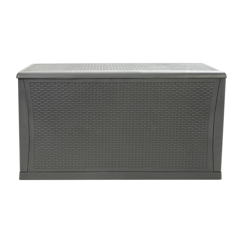 120 Gallon Plastic Deck Box - Outdoor Waterproof Storage Box for Patio Cushions, Garden Tools and Pool Toys, Gray