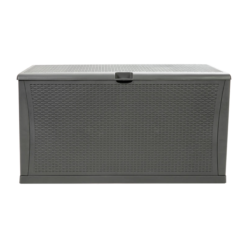 120 Gallon Plastic Deck Box - Outdoor Waterproof Storage Box for Patio Cushions, Garden Tools and Pool Toys, Gray