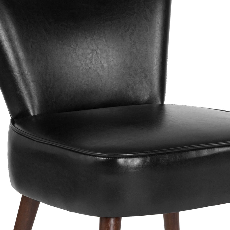 SINGLEWAVE Holloway Series Black LeatherSoft Retro Chair