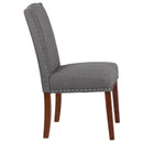 SINGLEWAVE Hampton Hill Series Gray Fabric Parsons Chair with Silver Accent Nail Trim