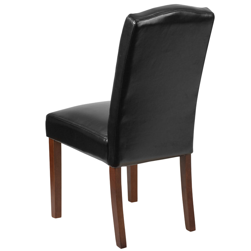 SINGLEWAVE Grove Park Series Black LeatherSoft Tufted Parsons Chair