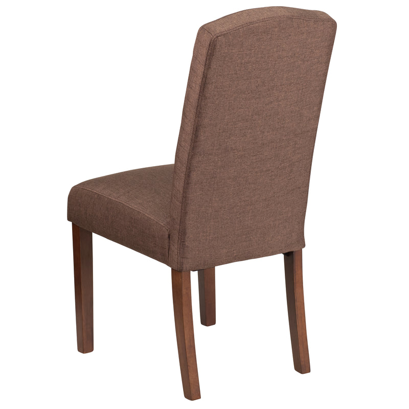 SINGLEWAVE Grove Park Series Brown Fabric Tufted Parsons Chair