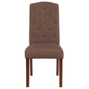SINGLEWAVE Grove Park Series Brown Fabric Tufted Parsons Chair