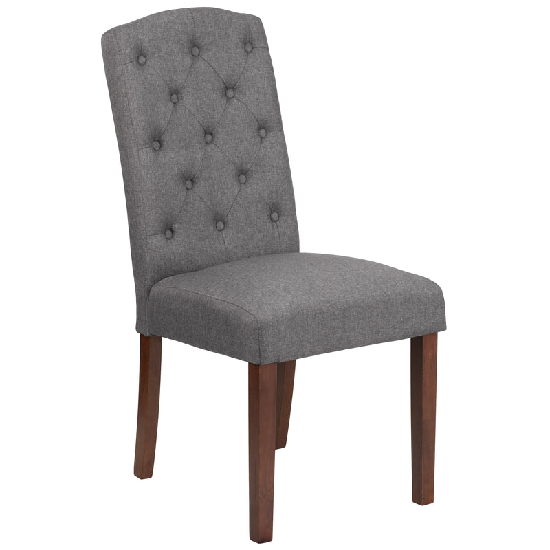 SINGLEWAVE Grove Park Series Gray Fabric Tufted Parsons Chair