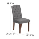SINGLEWAVE Grove Park Series Gray Fabric Tufted Parsons Chair