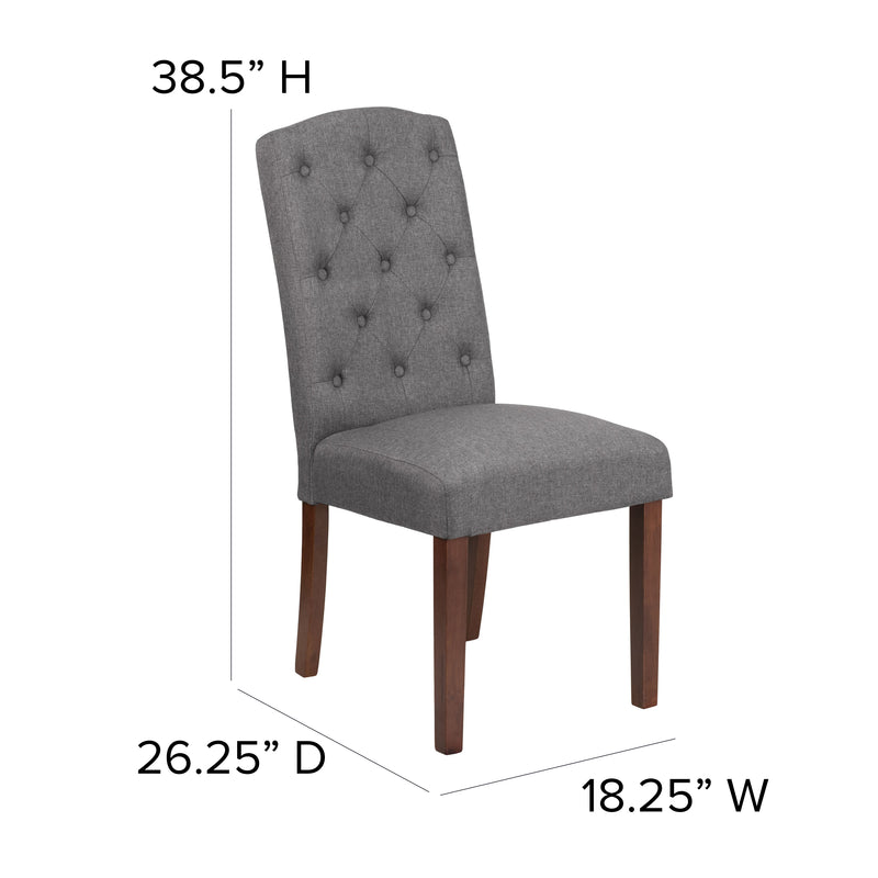 SINGLEWAVE Grove Park Series Gray Fabric Tufted Parsons Chair