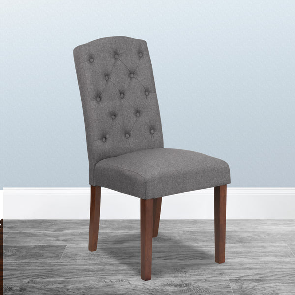 SINGLEWAVE Grove Park Series Gray Fabric Tufted Parsons Chair