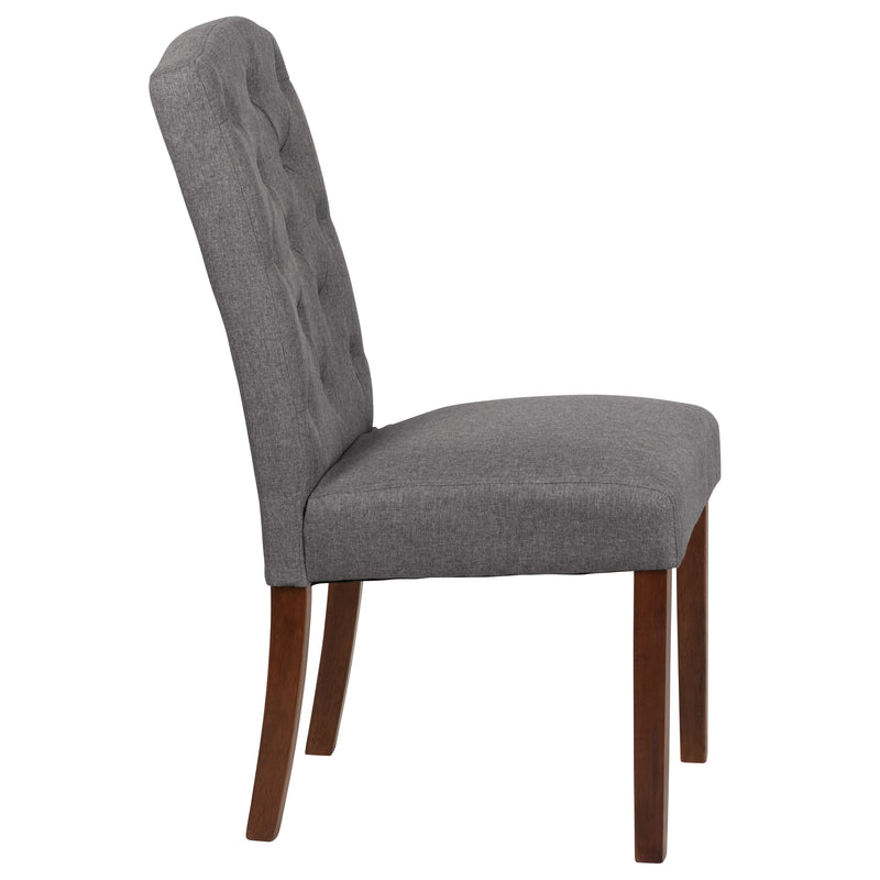 SINGLEWAVE Grove Park Series Gray Fabric Tufted Parsons Chair