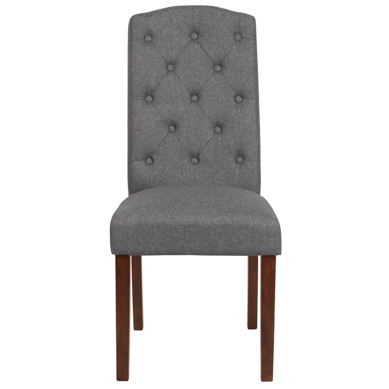 SINGLEWAVE Grove Park Series Gray Fabric Tufted Parsons Chair