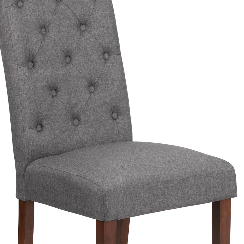 SINGLEWAVE Grove Park Series Gray Fabric Tufted Parsons Chair