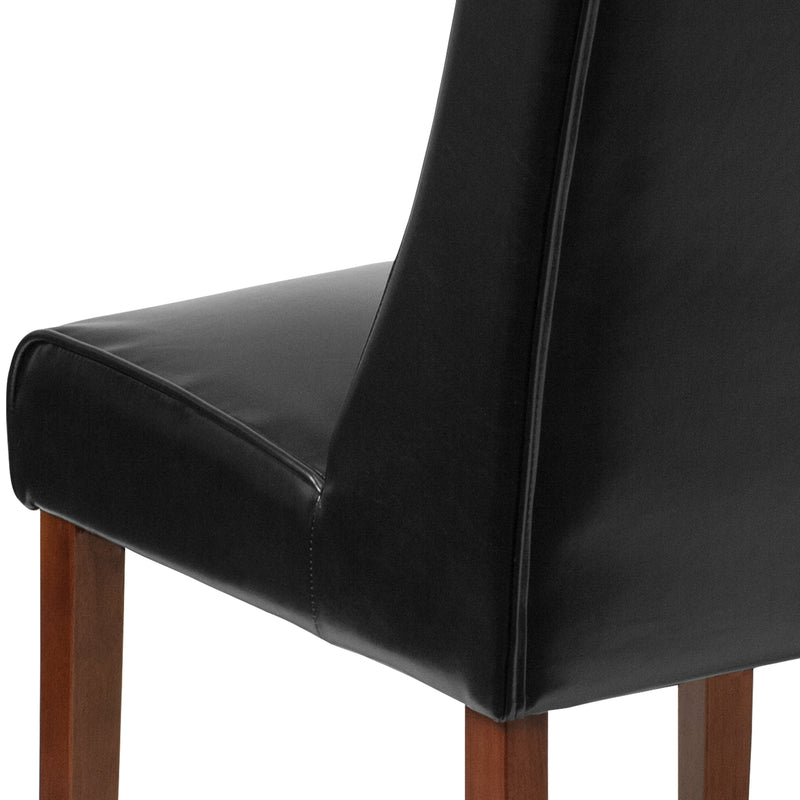 SINGLEWAVE Preston Series Black LeatherSoft Tufted Parsons Chair