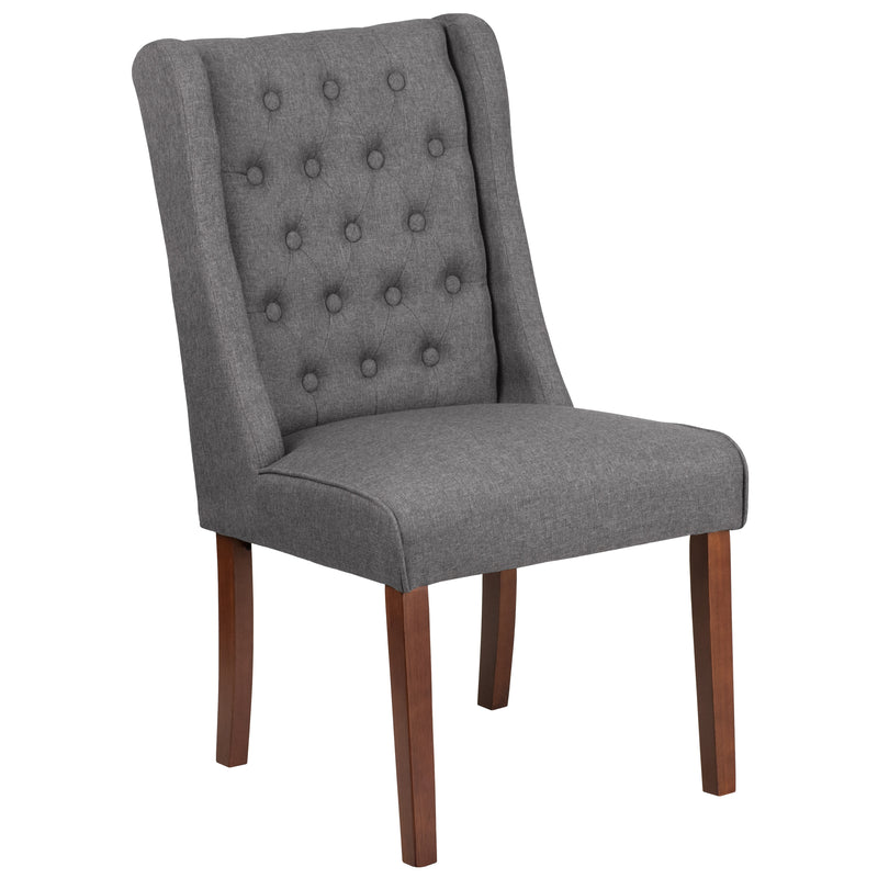 SINGLEWAVE Preston Series Gray Fabric Tufted Parsons Chair