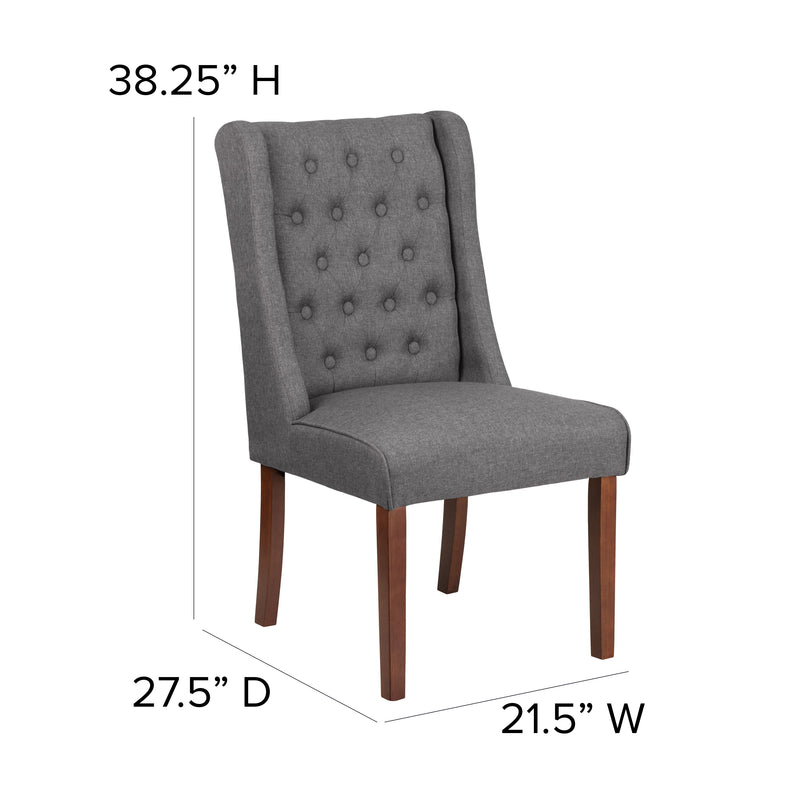 SINGLEWAVE Preston Series Gray Fabric Tufted Parsons Chair