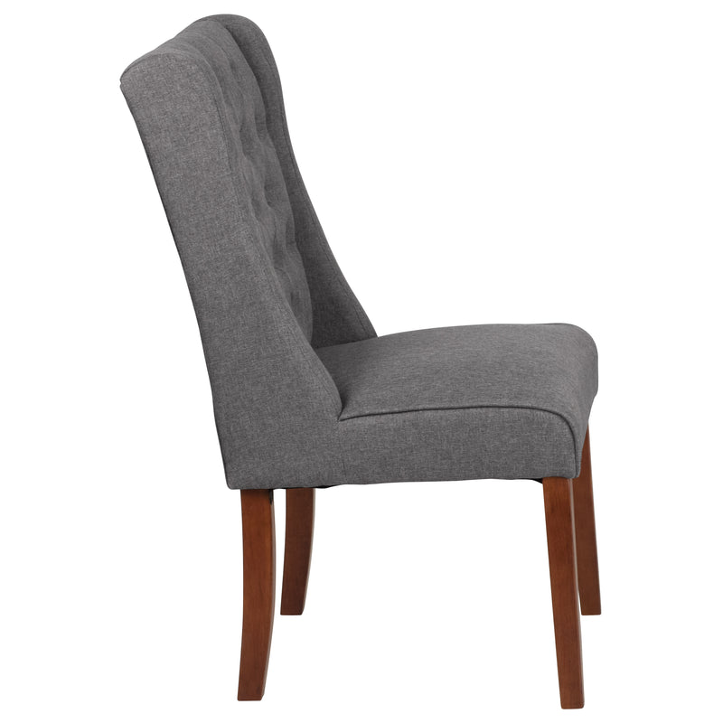 SINGLEWAVE Preston Series Gray Fabric Tufted Parsons Chair