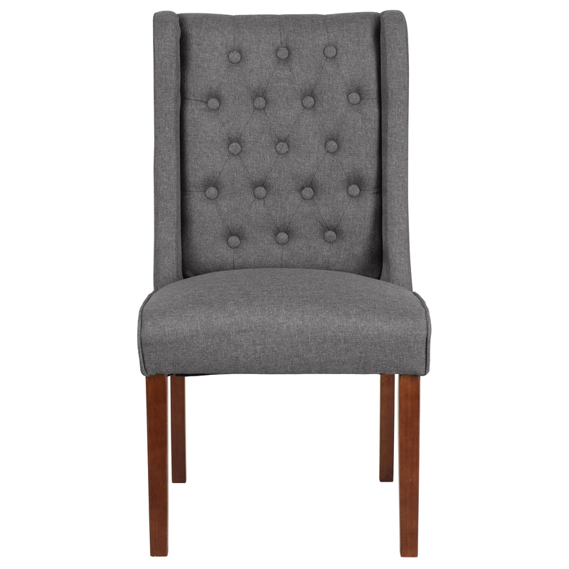 SINGLEWAVE Preston Series Gray Fabric Tufted Parsons Chair