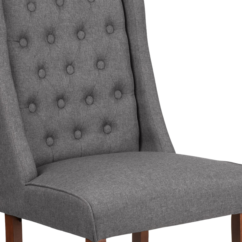 SINGLEWAVE Preston Series Gray Fabric Tufted Parsons Chair