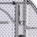 5.89-Foot Round Bi-Fold Granite White Plastic Banquet and Event Folding Table with Carrying Handle