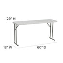5-Foot Granite White Plastic Folding Training Table