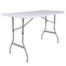 4.93-Foot Height Adjustable Granite White Plastic Folding Table