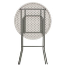 2.63-Foot Round Granite White Plastic Bar Height Folding Table