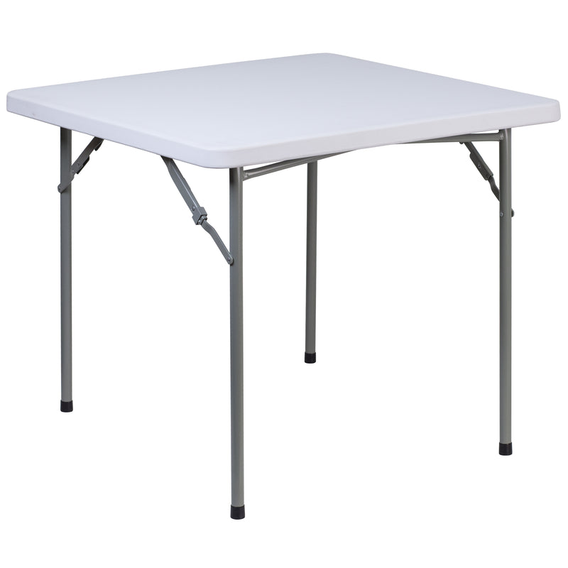 2.81-Foot Square Granite White Plastic Folding Table