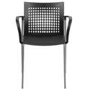 SINGLEWAVE Series 551 lb. Capacity Black Stack Chair with Air-Vent Back and Arms