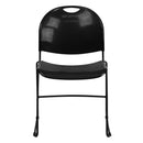 SINGLEWAVE Series 880 lb. Capacity Black Ultra-Compact Stack Chair with Black Powder Coated Frame