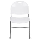 SINGLEWAVE Series 880 lb. Capacity White Ultra-Compact Stack Chair with Silver Powder Coated Frame