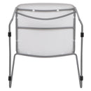 SINGLEWAVE Series 880 lb. Capacity White Ultra-Compact Stack Chair with Silver Powder Coated Frame