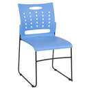 SINGLEWAVE Series 881 lb. Capacity Blue Sled Base Stack Chair with Air-Vent Back