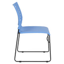 SINGLEWAVE Series 881 lb. Capacity Blue Sled Base Stack Chair with Air-Vent Back