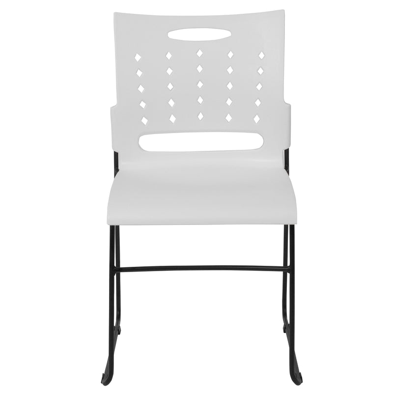 SINGLEWAVE Series 881 lb. Capacity White Sled Base Stack Chair with Air-Vent Back