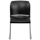 SINGLEWAVE Series 880 lb. Capacity Black Full Back Contoured Stack Chair with Gray Powder Coated Sled Base