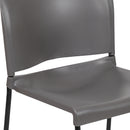 SINGLEWAVE Series 880 lb. Capacity Gray Full Back Contoured Stack Chair with Black Powder Coated Sled Base